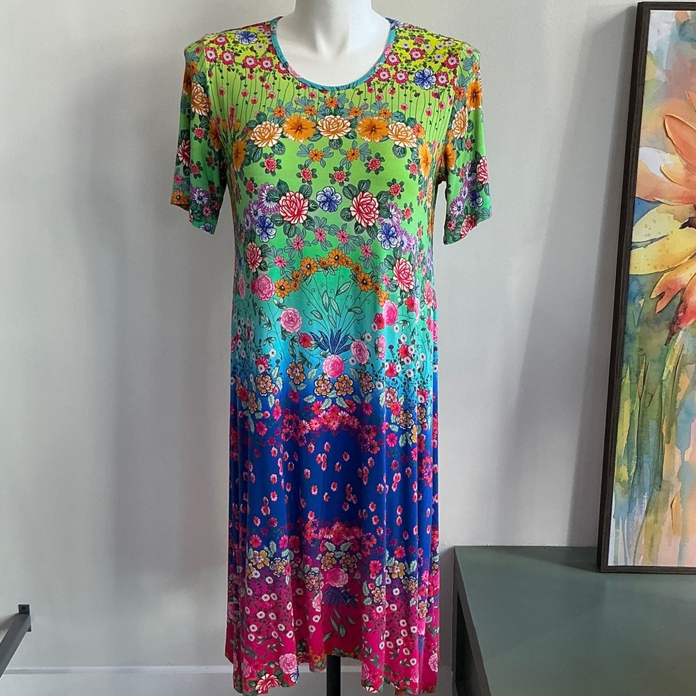 Johnny Was Multicolor Floral Maxi Dress Large (1163)